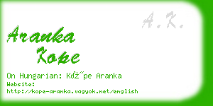aranka kope business card